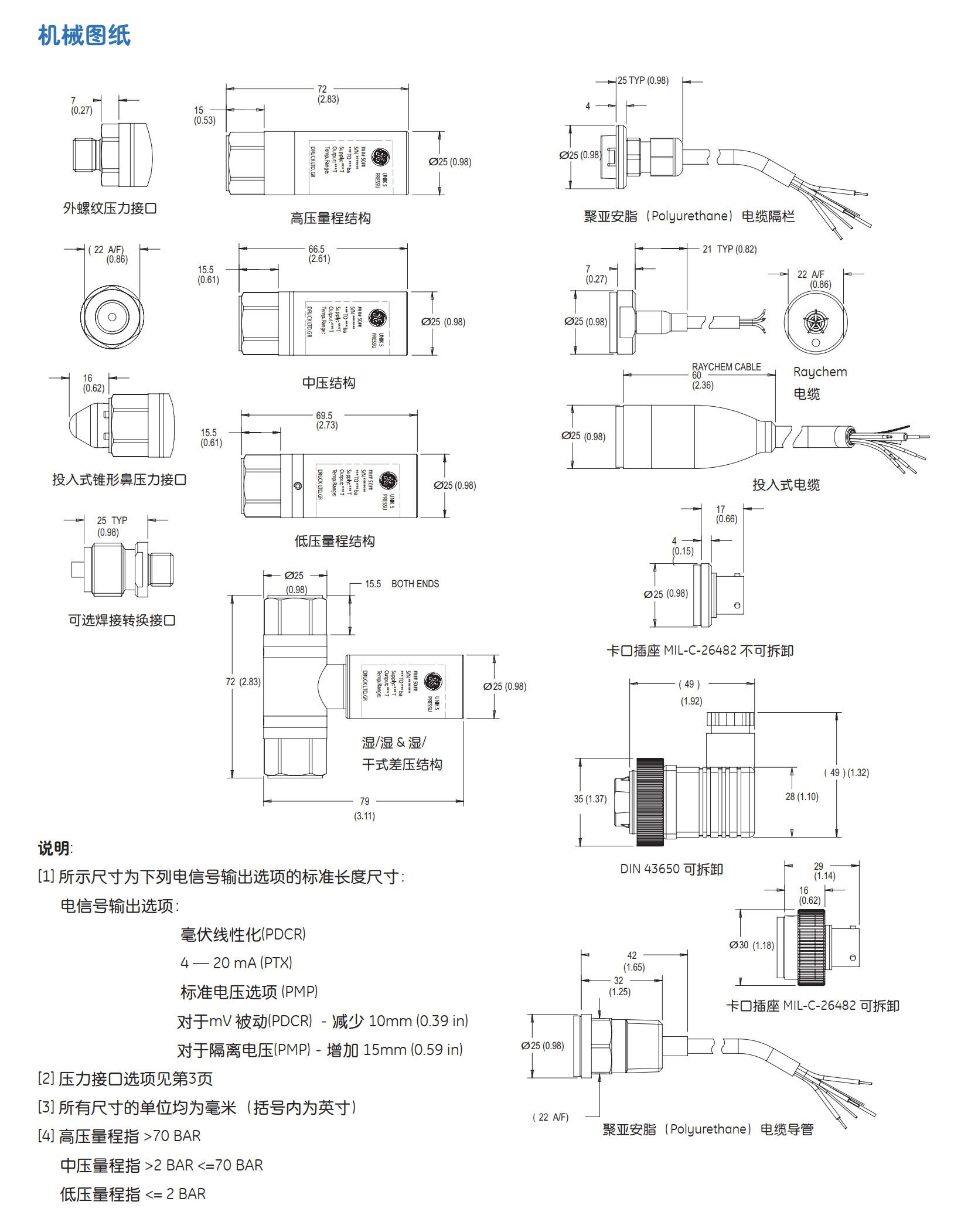 GE druck 德鲁克 UNIK 5000压力气压传感器(图2)